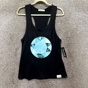 Diamond‎ Supply Graphic Tank Top Women Small Black Racerback Cotton